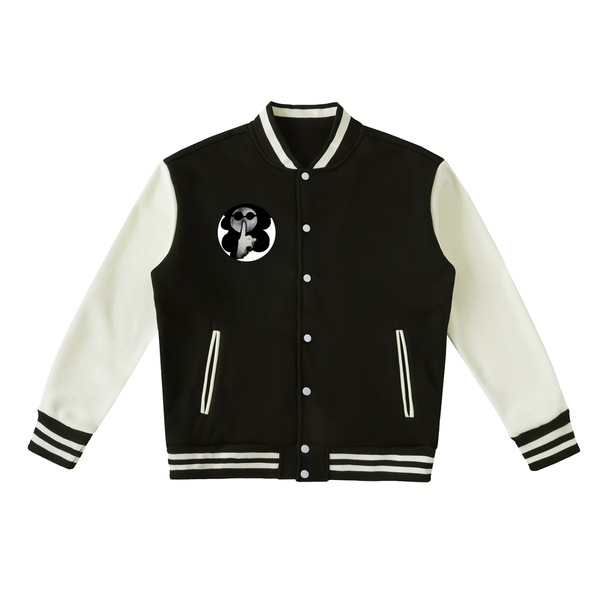 Two-Tone Fleeced HUSHMONEY  Varsity Jacket